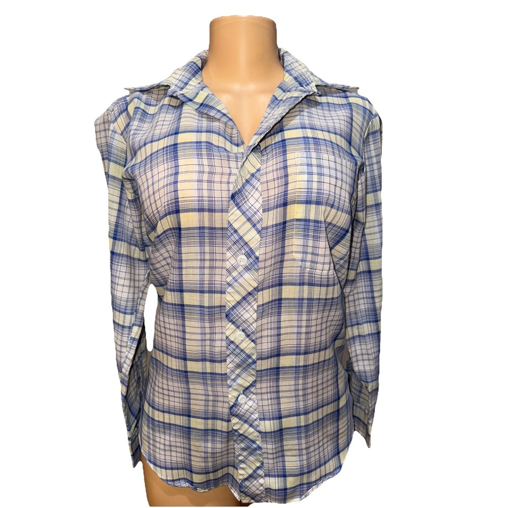 Crocodile‎  Blue Button Down Long Sleeve Shirt Crocodile Logo